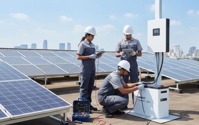 Professional solar UPS battery installation and repair services for homes and businesses in Pondicherry