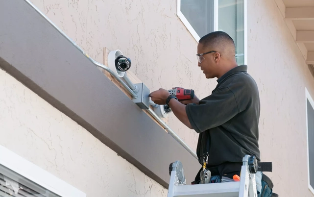 CCTV camera installation for residential property management services ensuring safety and security.