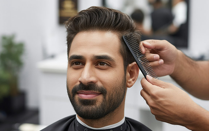 Professional men’s hair salon home service in Pondicherry for haircuts, styling, and grooming at your doorstep