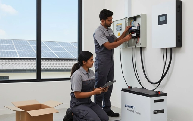 Expert solar UPS battery installation, repair, and maintenance services ensuring uninterrupted power in Pondicherry