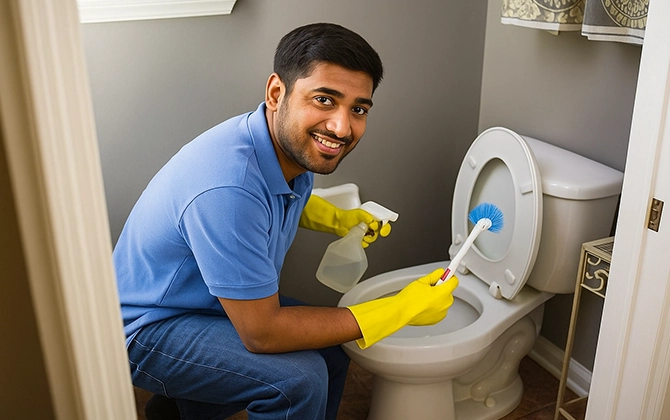 Professional toilet deep cleaning and sanitizing services in Pondicherry for homes, offices, and apartments